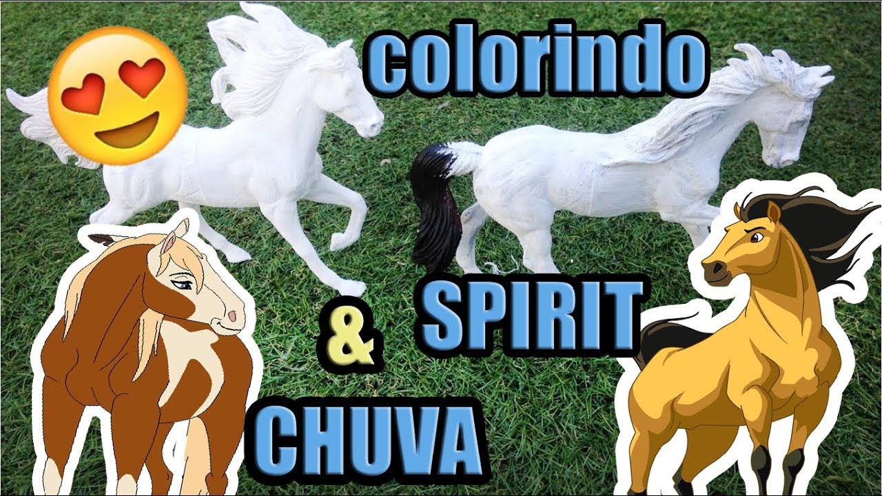 😍🐴COLORINDO SPIRIT & CHUVA🐴😍 cavalos de brinquedo - spirit o corcel indomavel