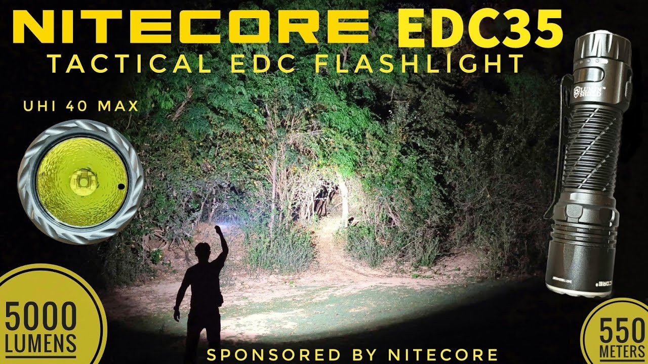 Обзор тактического фонаря Nitecore EDC35 и сравнение с EDC33 (диапазон теста: от 25 до 200 м)