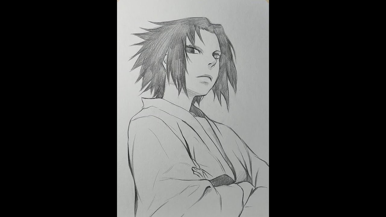 Drawing of Sasuke in the comics