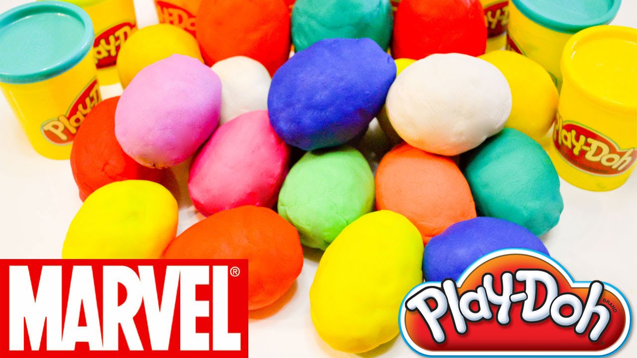 20 Play Doh Surprise Eggs Marvel Superheroes Spiderman Thor Hulk Captain America X-Men Wolverine