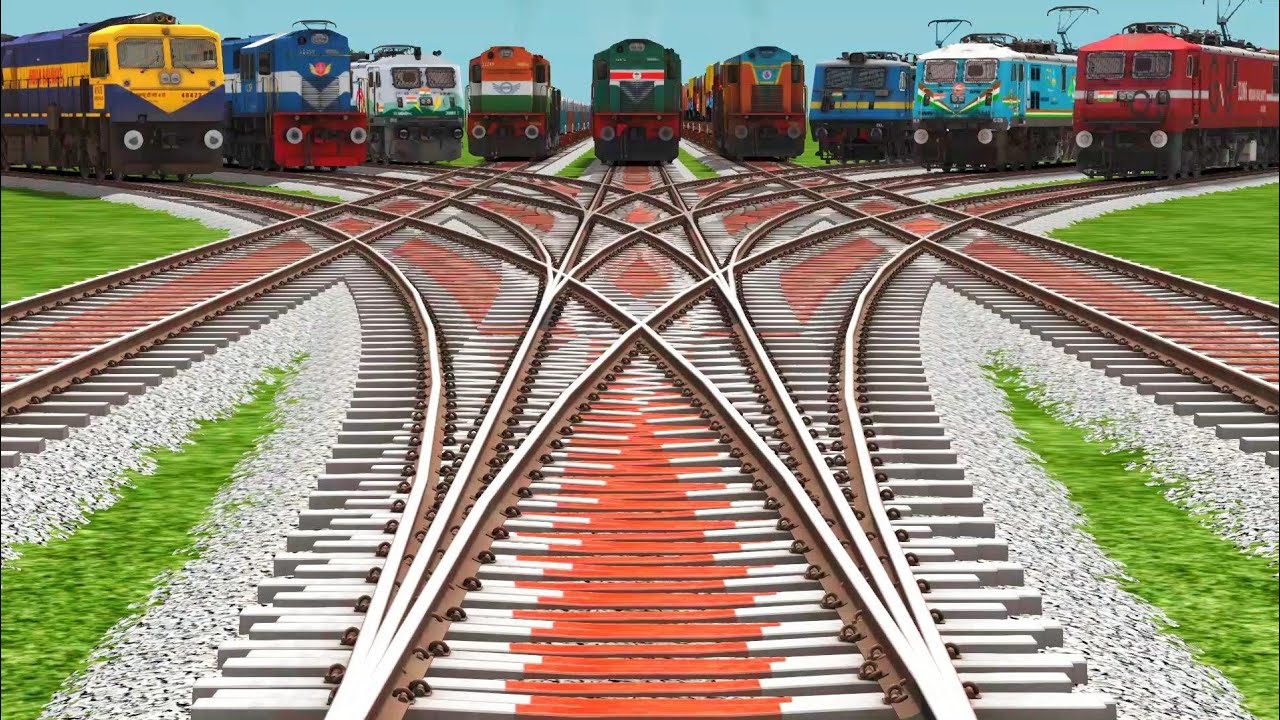 All Diesel Trains Run On High Curves Bumpy Railroad Junctions// Indian Train Simulator Classic 