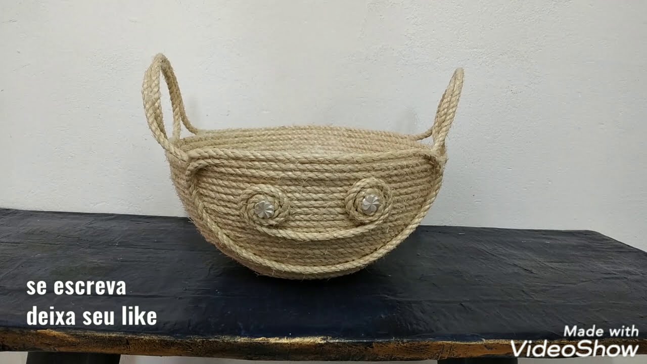 Fruteira com corda sisal