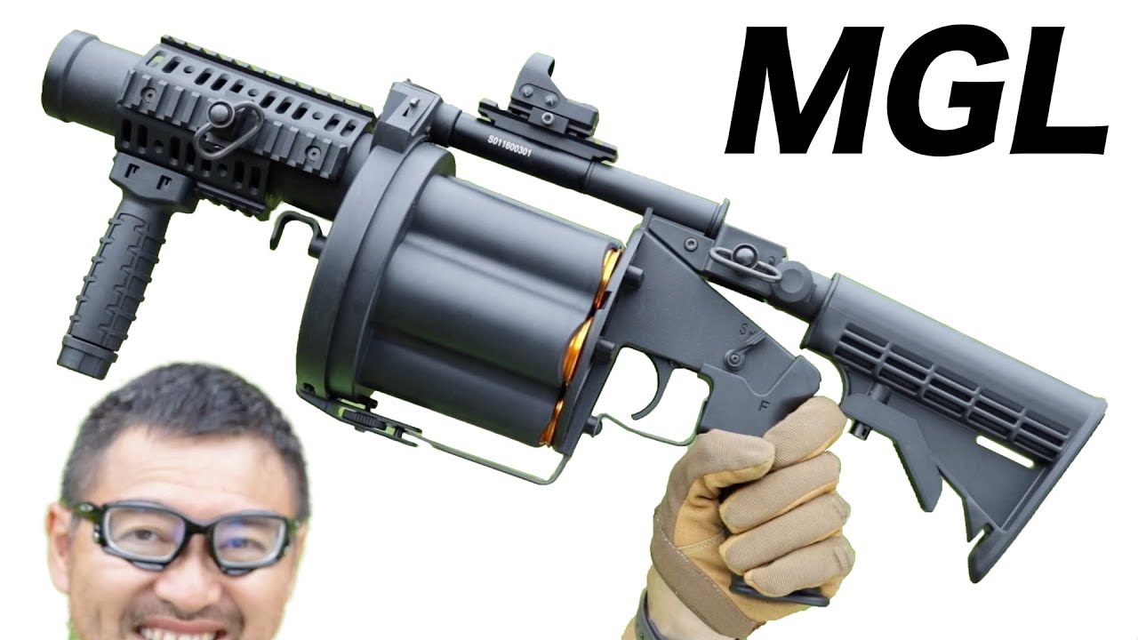 ICS MGL 6連グレネードランチャー リボルバー 40mikeや40mmモスカートで撃つ ガスガン レビュー