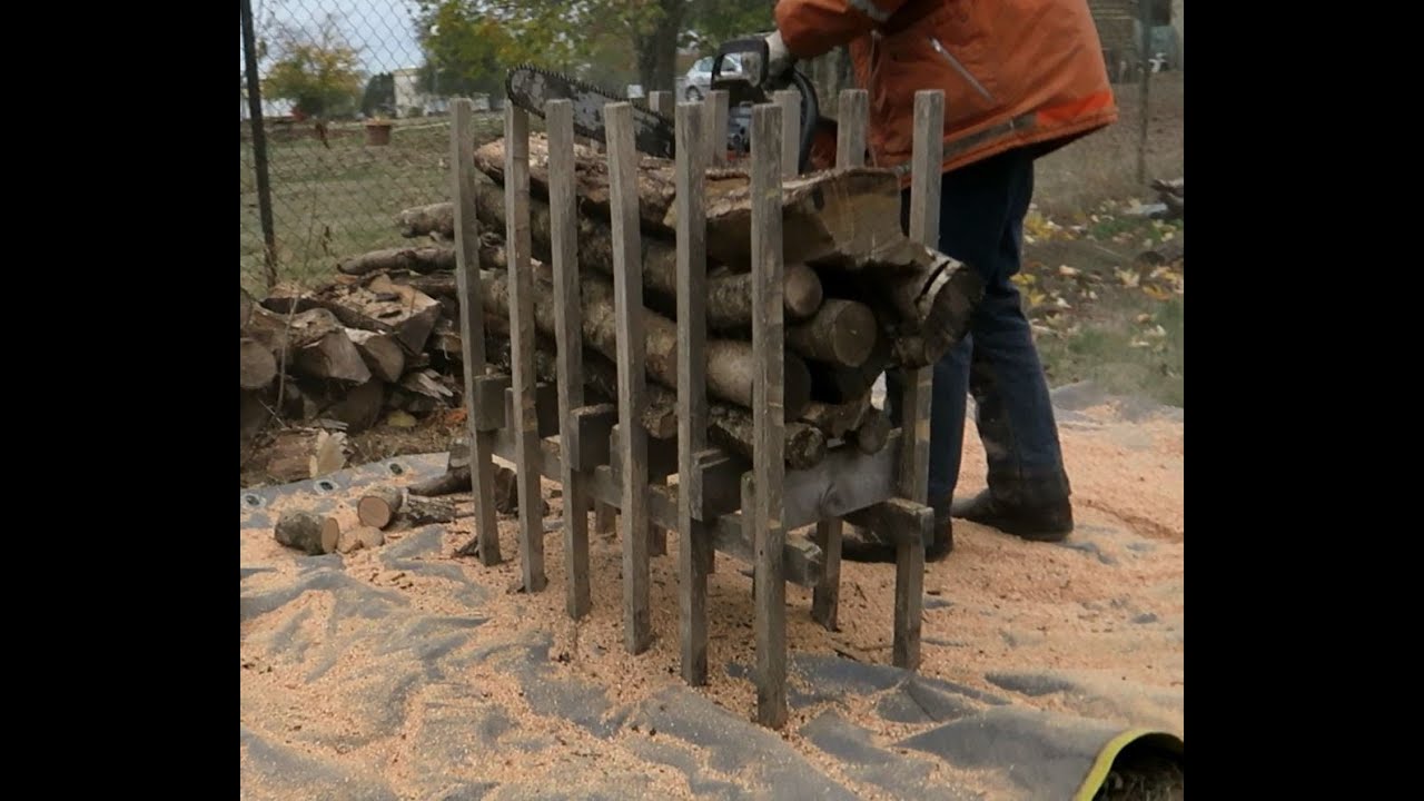 couper son bois de chauffage avec un chevalet fait sur mesure