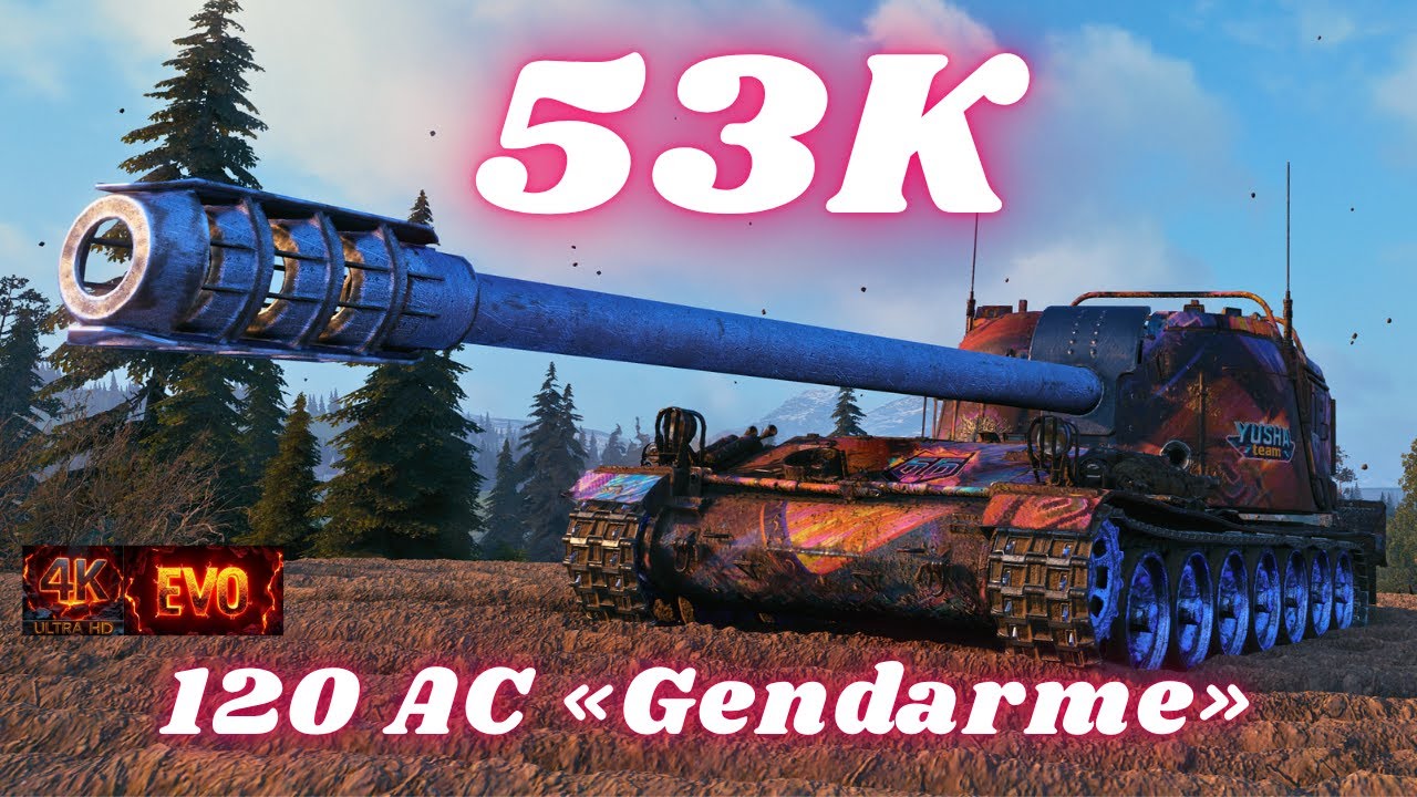 53K DMG BEAST in 4 Games! 120 AC «Gendarme» TD Domination | WoT Replay Compilation
