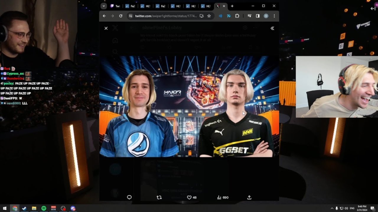 xQc умирает от смеха над OhnePixel, высмеивающим его стрижку