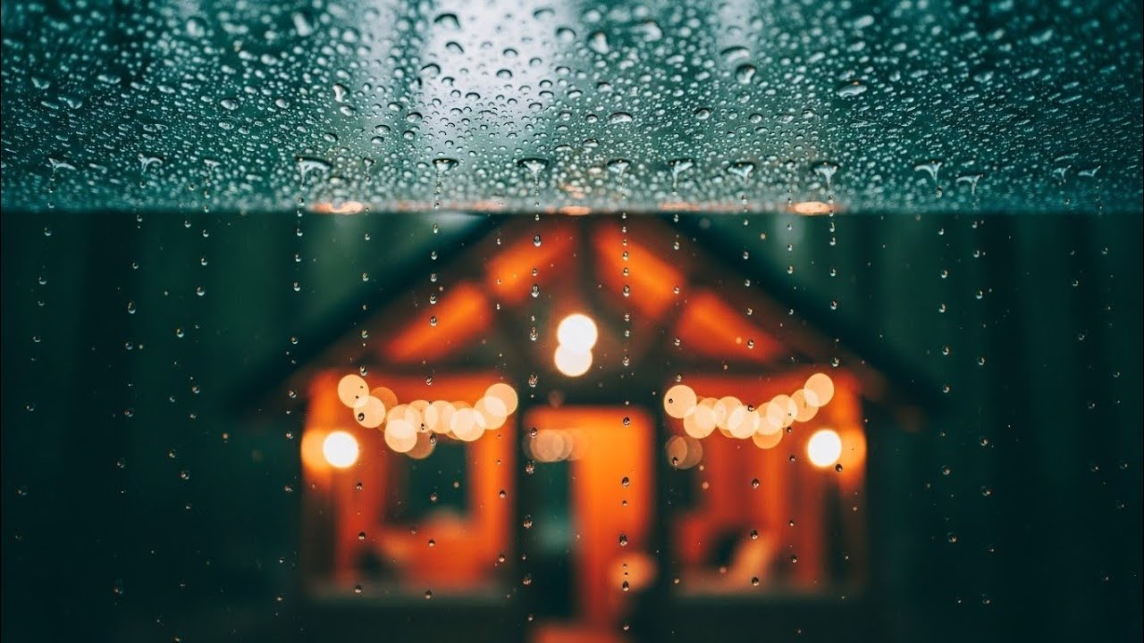 Chuva na Superfície de Vidro - Tela Escura