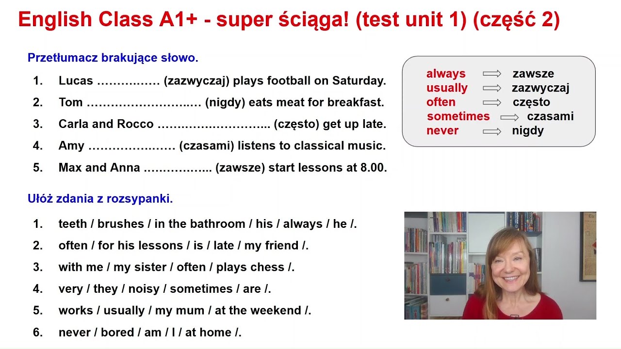 English Class A1+. Test unit 1 (part 2) - super ściąga !