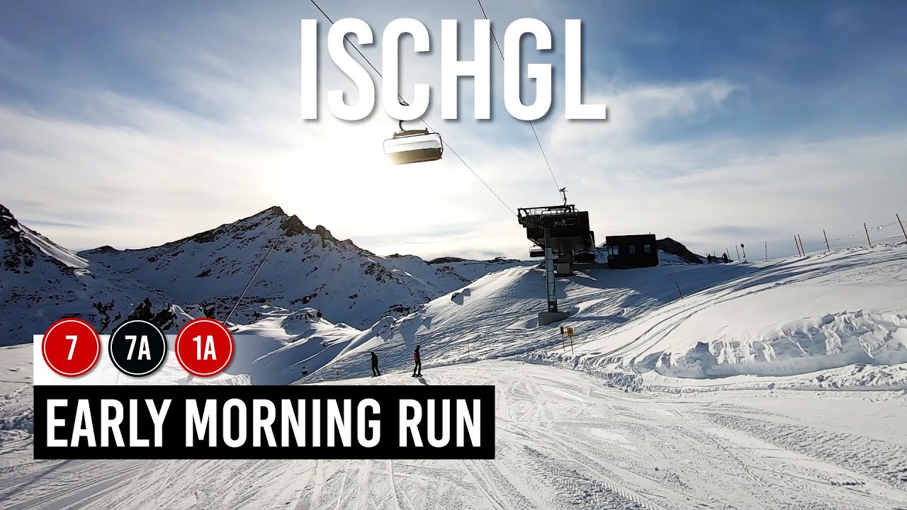Early morning run 4.2km via pistes 7, 7a, 1a in Ischgl Samnaun
