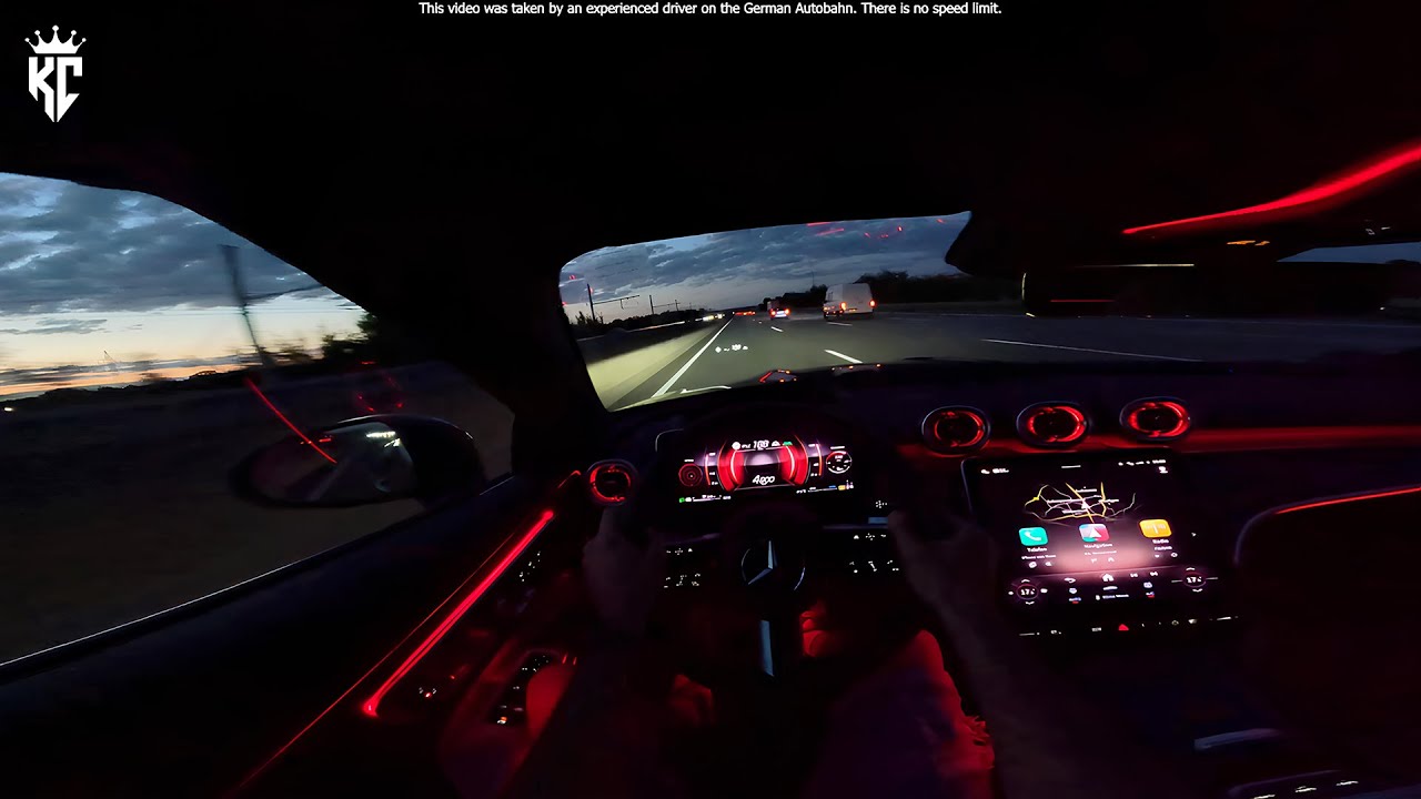 Mercedes CLE 200 Night Drive POV - German Autobahn