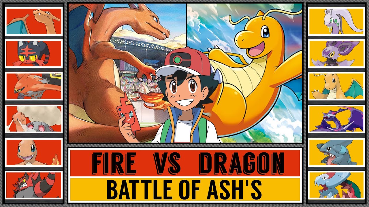 FIRE ASH vs DRAGON ASH | Ash Ketchum Pok&eacute;mon Battle