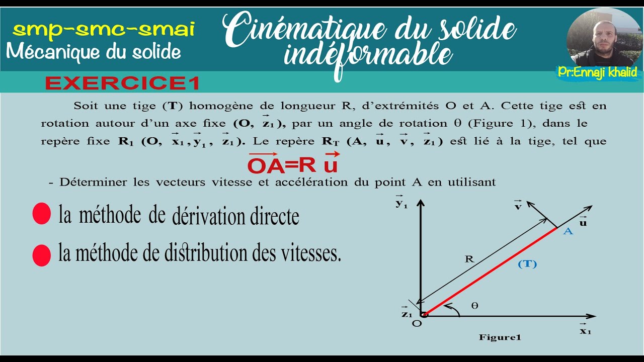 Mécanique du solide S3 cinématique exercice 1