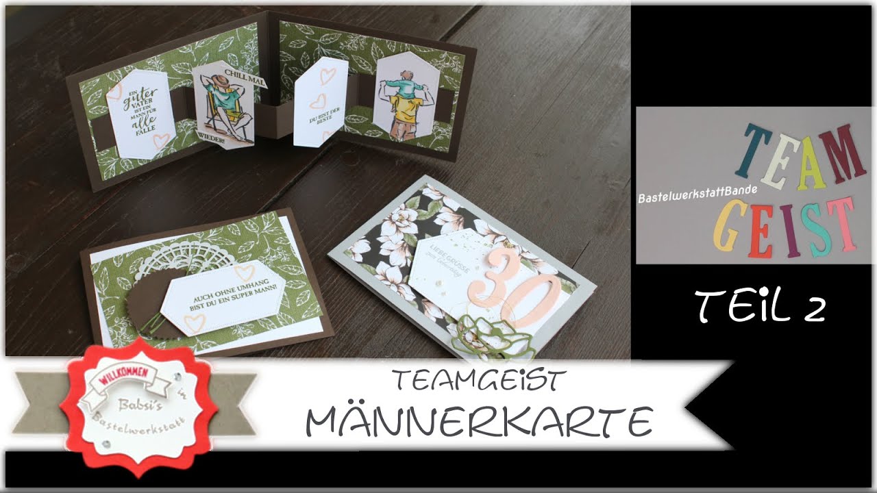 Besondere Kartenform Männerkarte basteln -TeamGeist - Stampin´Up! - Anleitung - Pop Up Karte