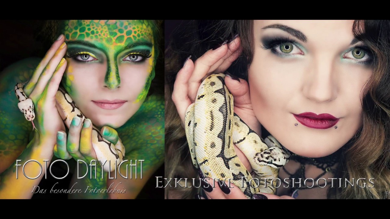 Making Of Extrem Make Up Exoten Fotoshooting mit Schlange und Spinne