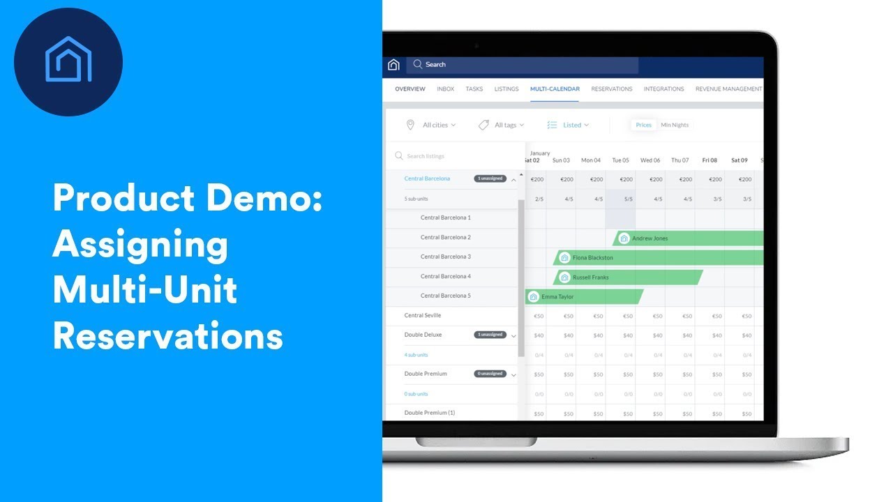 Assigning Multi-Unit Reservations via the Multi Calendar | Guesty Product Demo
