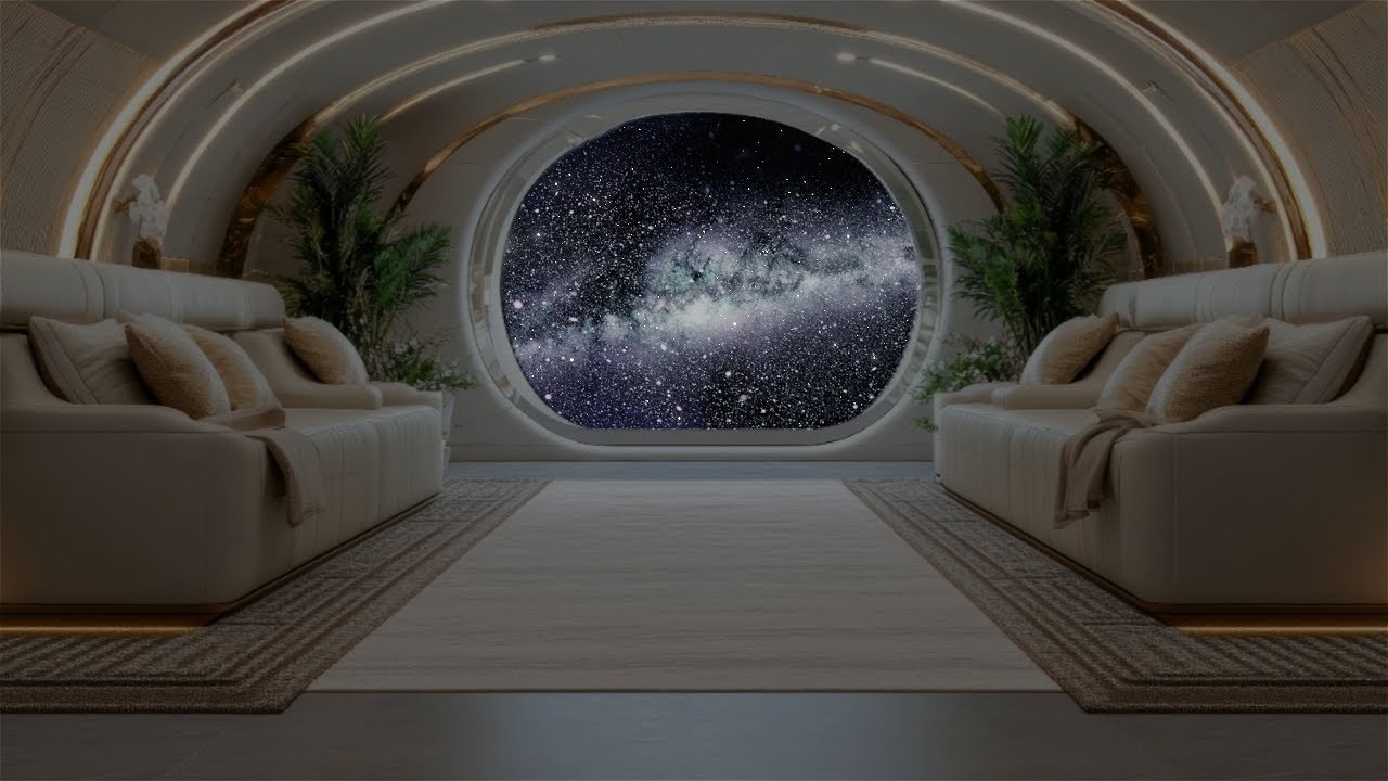 10H Spaceship Ambience 🚀 Living Room with Dimmed Lights | Brown Noise Engine Hum for Deep Sleep