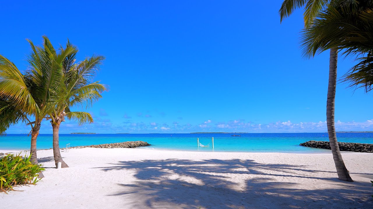 🏝 Ocean Sounds For Deep Sleeping With Rolling Waves. Maldives Beach & Gentle Ocean Waves 4K