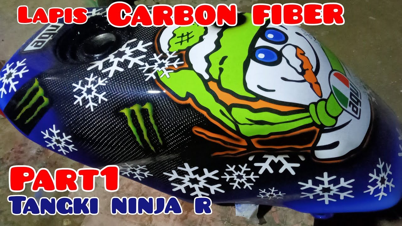 lapis carbon fiber tangki ninja r #part1