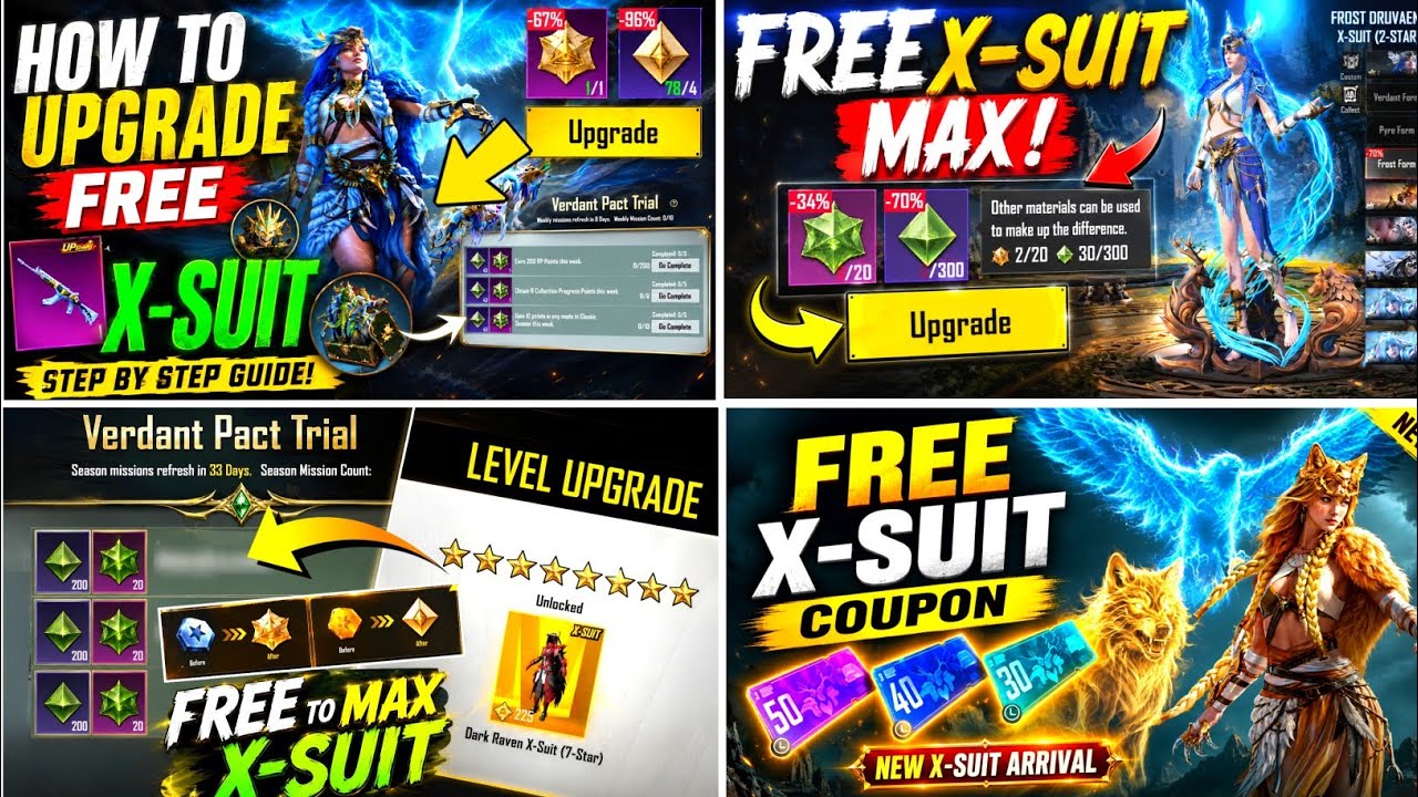 BIG CHANCE 😱 FREE X-SUIT UPGRADE EVENT | DRUVAEN X-SUIT FREE UPGRADE HOW TO GET FREE X-SUIT MATERIAL