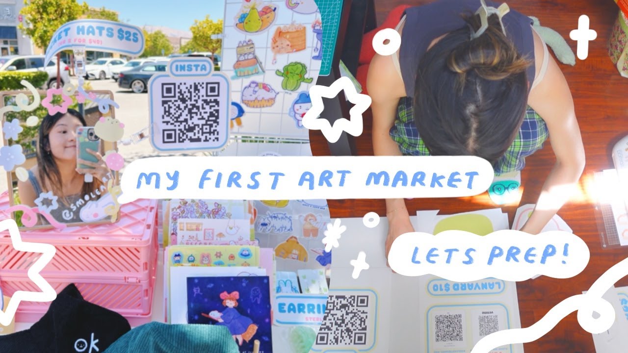 my first outdoor art market☀ display stands, set up, tips
