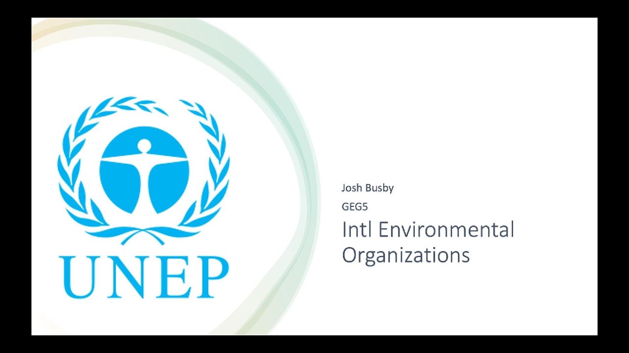 Week 5 - Global Environmental Governance - International Environmental Organizations