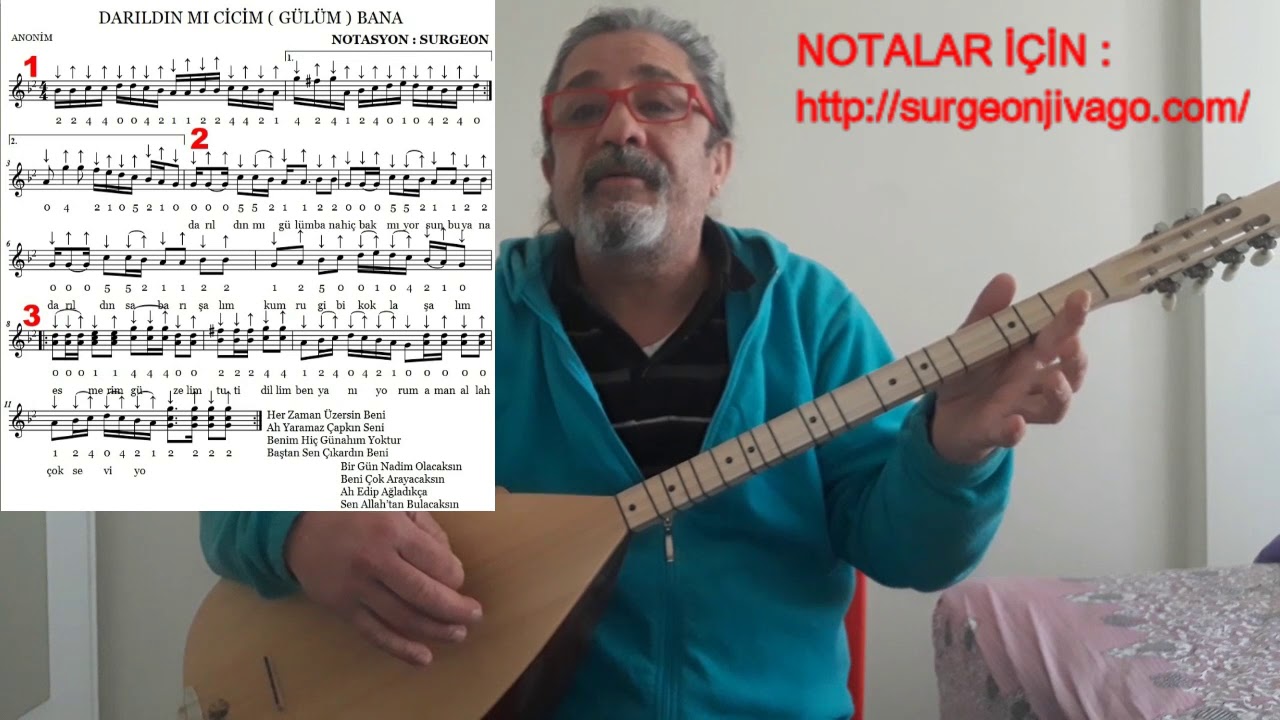 SOLFEJ DARILDIN MI CİCİM GÜLÜM  BANA KISA SAP BAĞLAMA EKLEYEN SURGEON