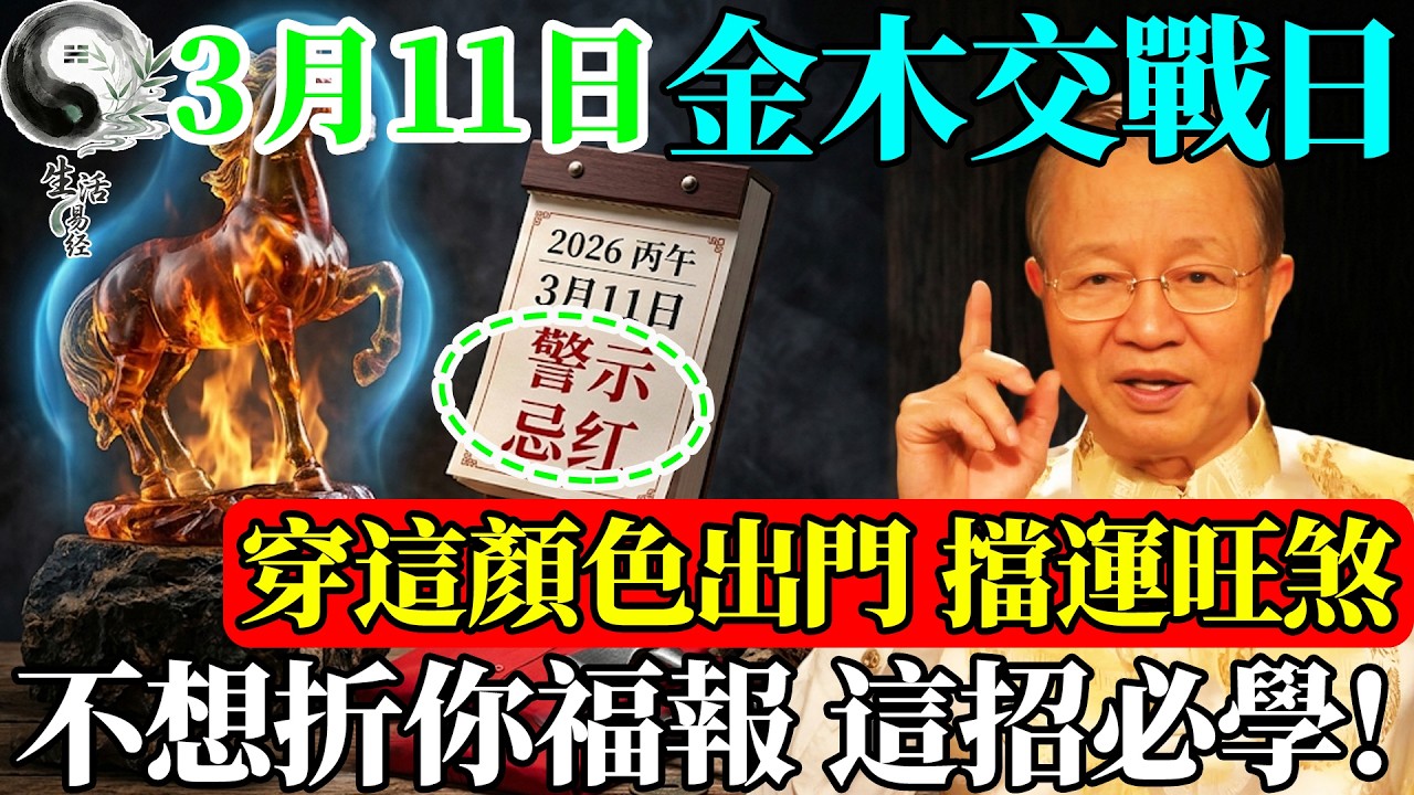 3月11日這天，衣櫃裏這個顏色的衣服千萬別碰！穿上等於當“活靶子”，立馬換掉！#曾仕強 #易經智慧 #易經 #風水 #人生感悟 #人生哲理 #國學 #國學智慧 #正能量 #因果