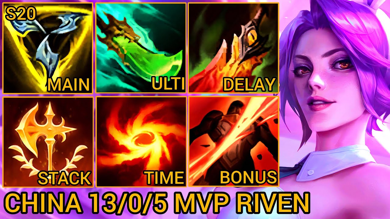Country 5 Riven MVP Jungle 13/0/5 - China Wild Rift New Meta Build & Runes By Tiarty