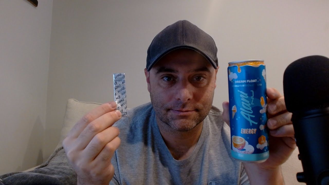 ASMR Drink Review and Gum Chewing 90's Music Ramble Request