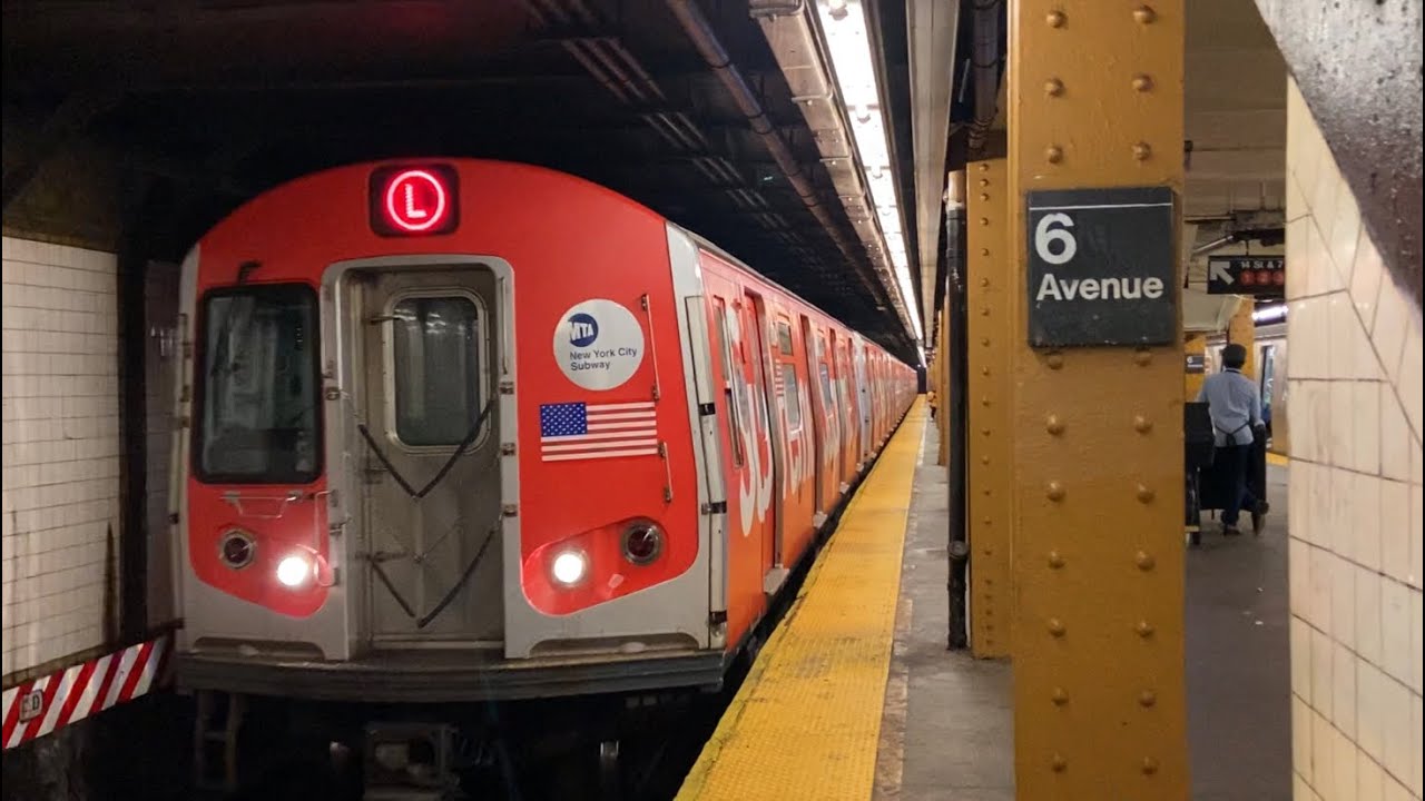 BMT 14th Street Line: Brooklyn and 8th Avenue bound (L) Trains @ 6th Avenue (R143, R160A-1)
