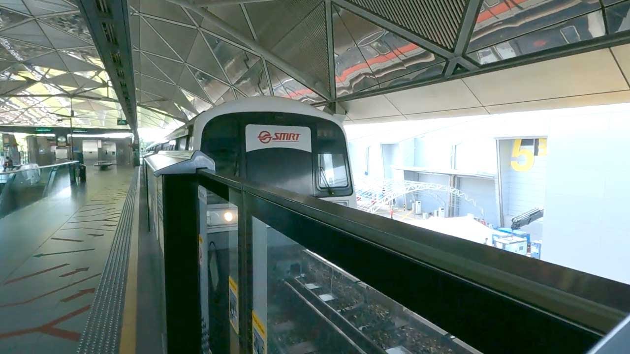 Singapore MRT ride from Marsiling to Changi Airport train station