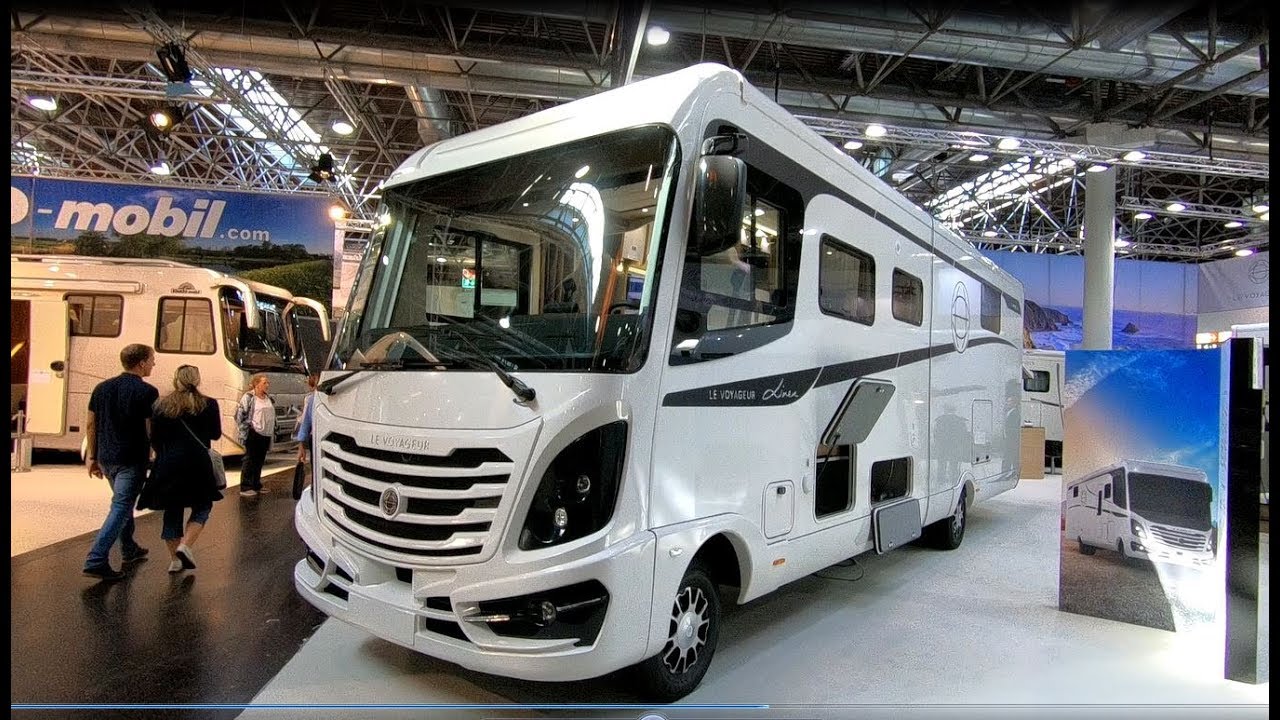 Le Voyageur Liner 9,3 QD RV Camper Van Iveco motorhome with car garage walkaround + interior V0011