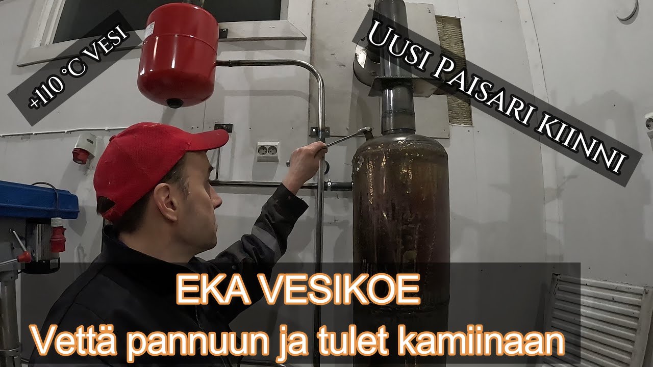 Puukamina & Vesikiertolämmitys Pajaan | OSA6.2 - EKA VESIKOE