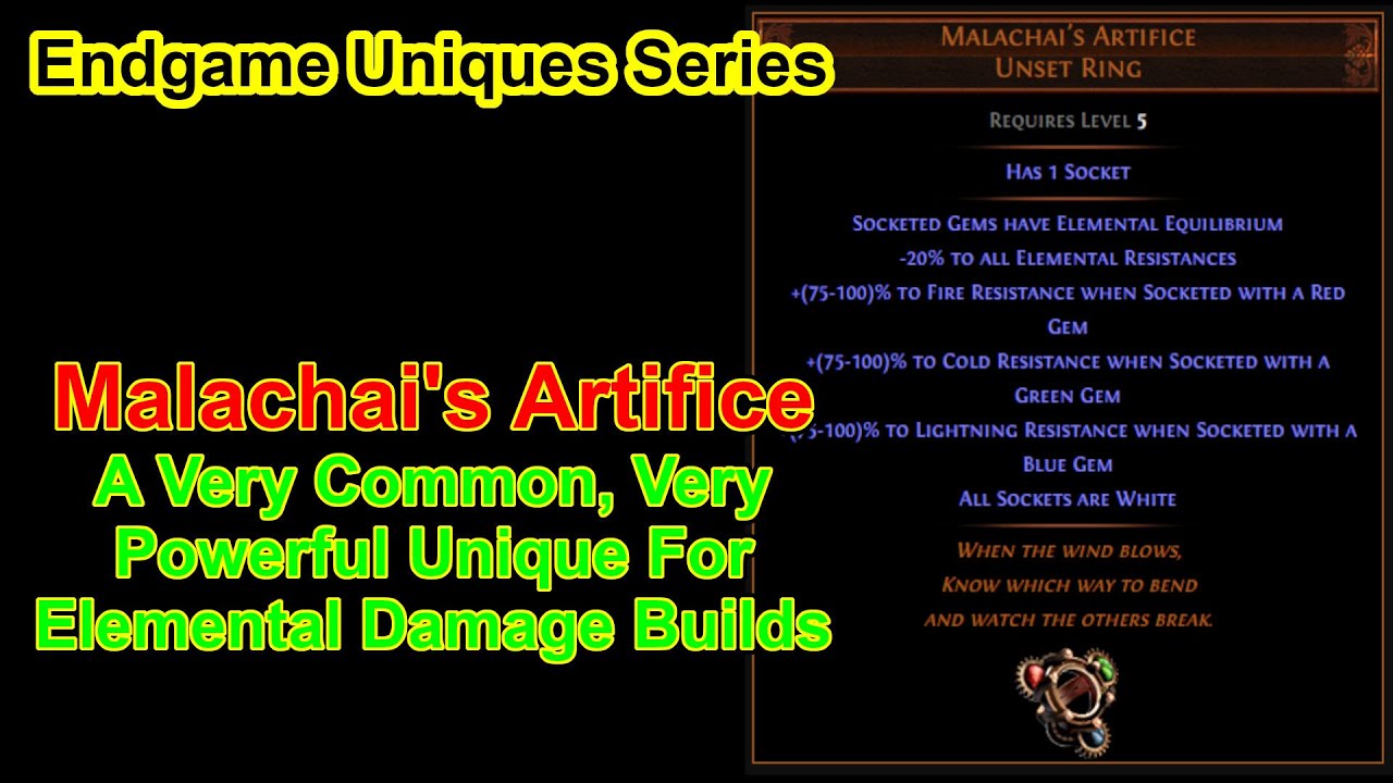 Endgame Uniques Series - Malachai's Artifice - An Elemental Damage Multiplier - Path of Exile POE