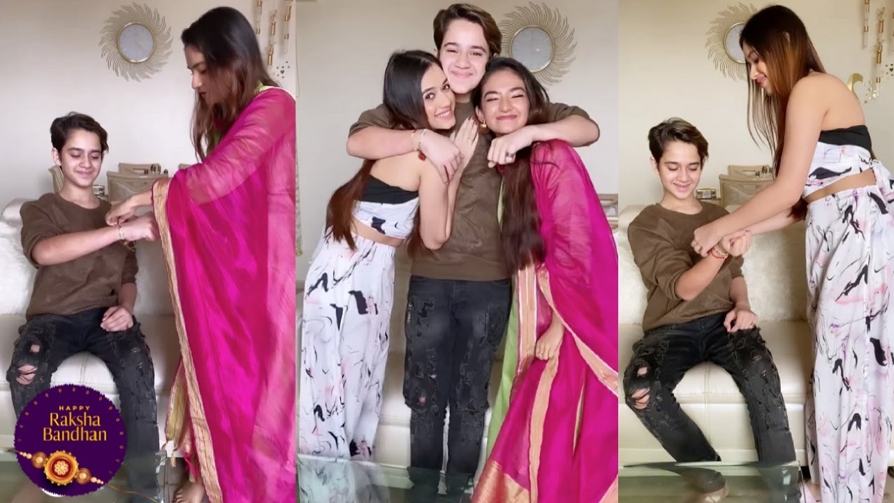 Jannat Zubair Raksha Bandhan 2021 With Broyher Ayan Zuabair Tieing Rakhi From Anushka Sen As Well🤗