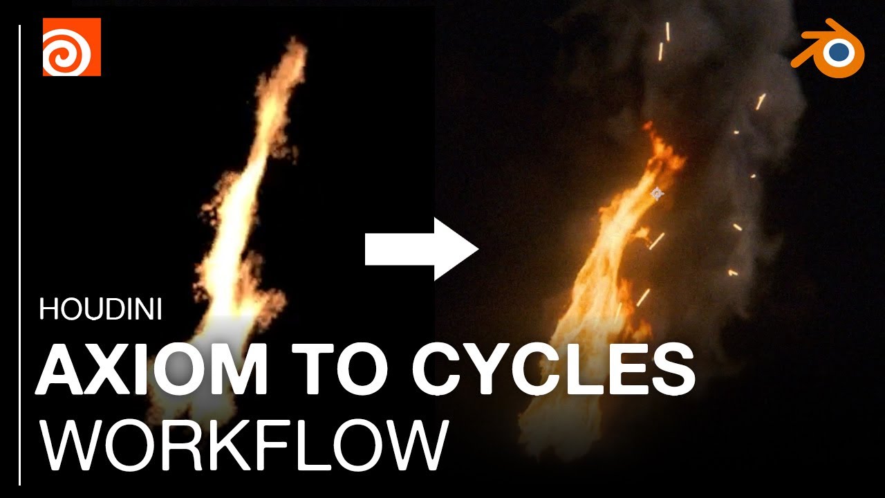 HOUDINI AXIOM: Pyro Workflow - Houdini - Cycles - After Effects