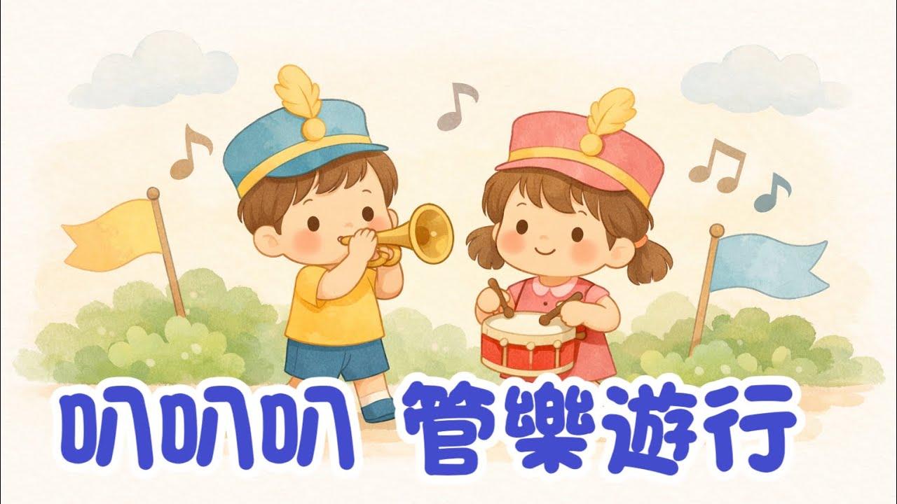 【兒歌】叭叭叭！管樂遊行  ｜一二一二一起走～🎺🥁｜溫柔中慢拍幼兒管樂兒歌 Kids Brass Parade Song