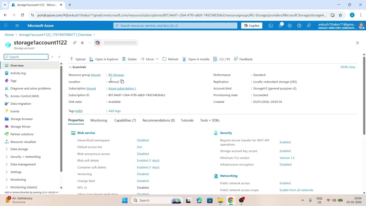 How to Create a Storage Account – Lab | AZ-104– Day 38
