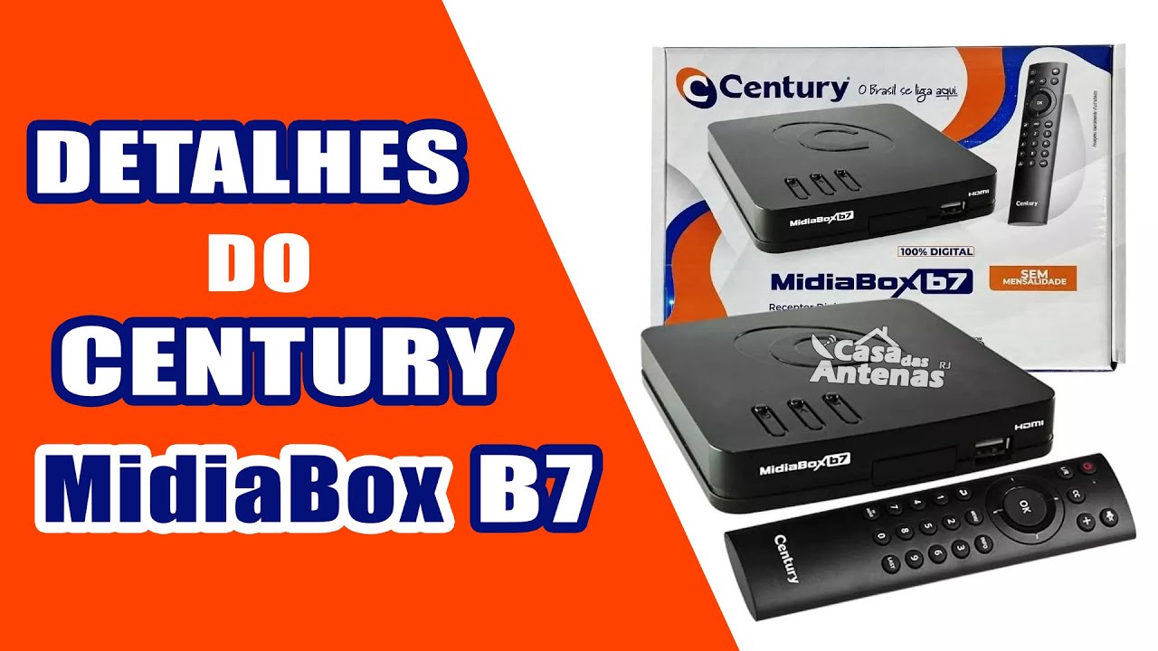 RECEPTOR DA NOVA PARABÓLICA CENTURY MIDIABOX B7. DETALHES, MENU DE CANAIS E MUITO MAIS (UNBOX)