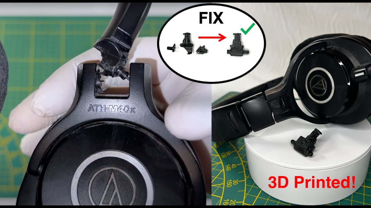 Audiotechnica ATH-M40x broken hinge repair [3D Printed]