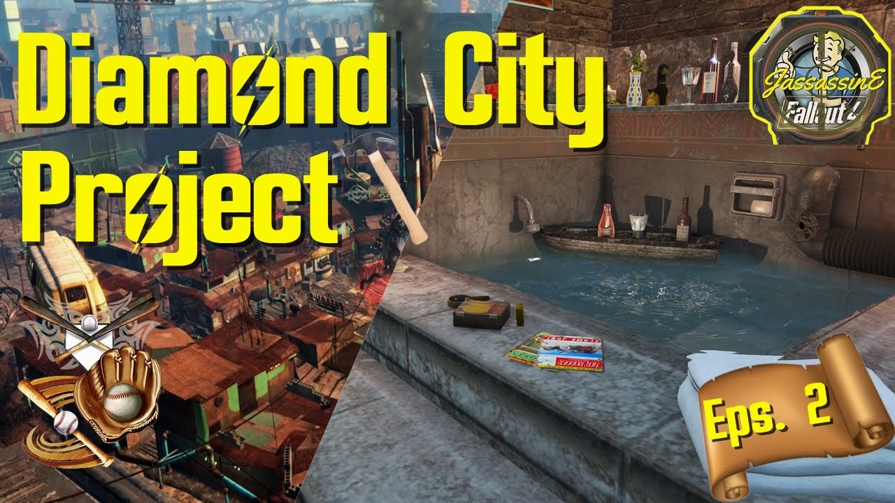 Fallout 4 - Diamond City Project Eps 2 - Custom Bathroom & Spa