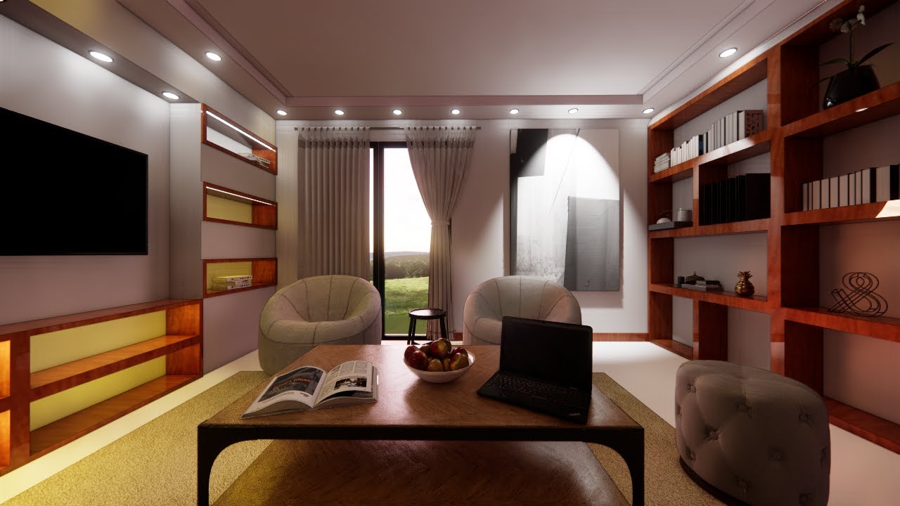 Sketchup Oturma Odası Modelleme (Sketchup)(Enscape)(İÇ MEKAN MODELLEME)