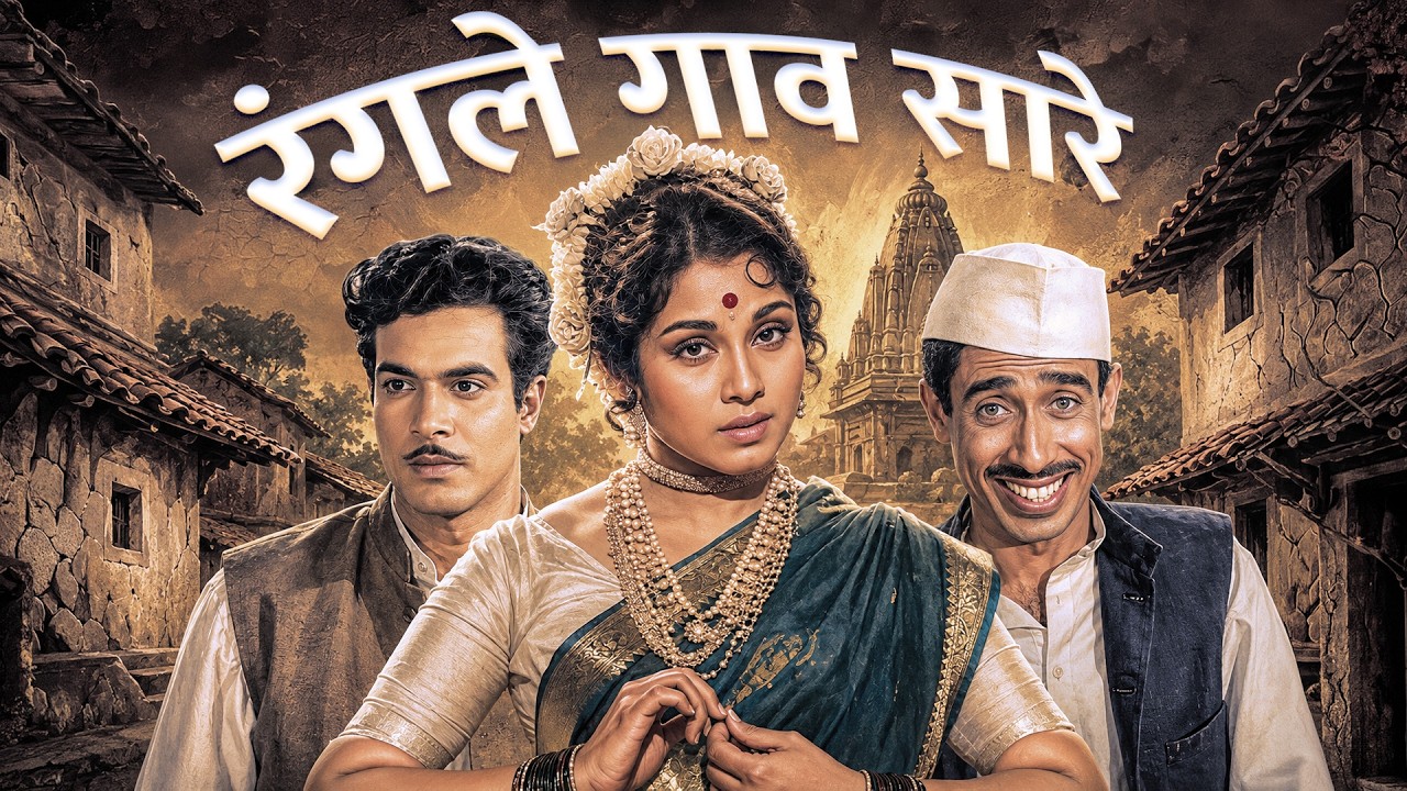 रंगले गाव सारे - Old Marathi Classic Movie | Jayshree Gadkar, Arun Sarnaik, Nilu Phule | Full Movie