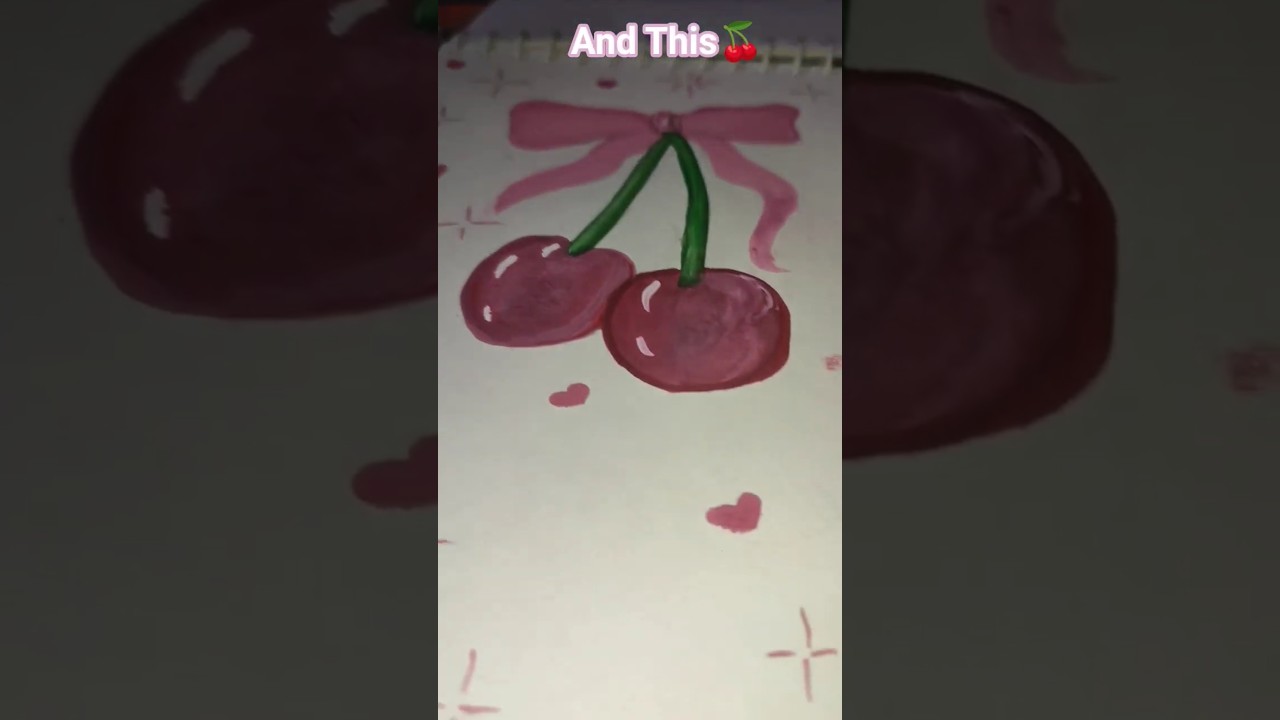 Cute Cherry & Bow Combos🎀🍒 #art #drawing #diy #artandcraft #satisfying #bowart#fypviral#cherry