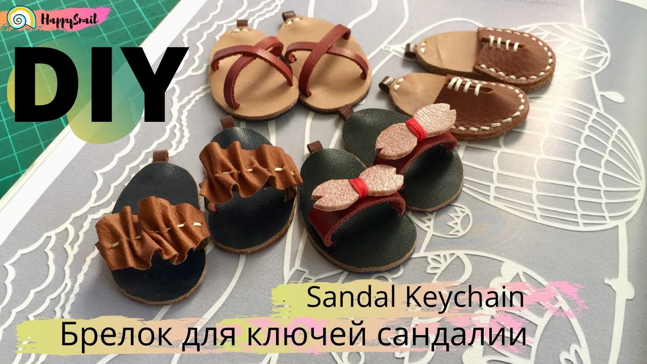 [LEATHER CRAFT] - Scrap Leather SOS!  Making Sandal KeyRings [4 Designs] [DIY]