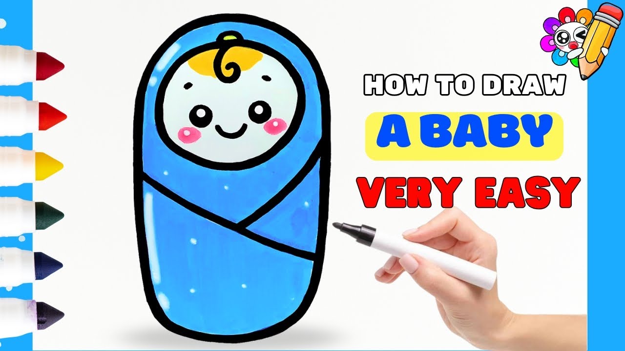 How to Draw a Cute Baby 👶  Easy Step by Step Drawing for Kids