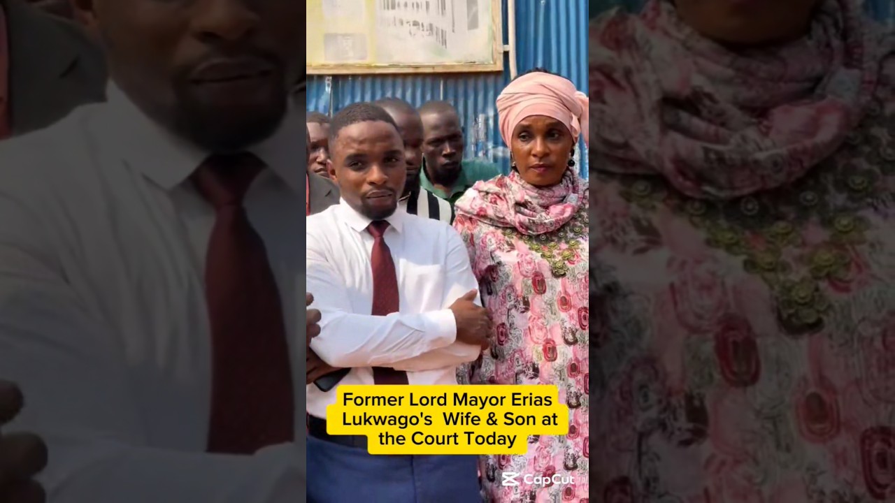 Former Lord Mayor Erias  Lukwago's  Wife & Son at  the Court Today