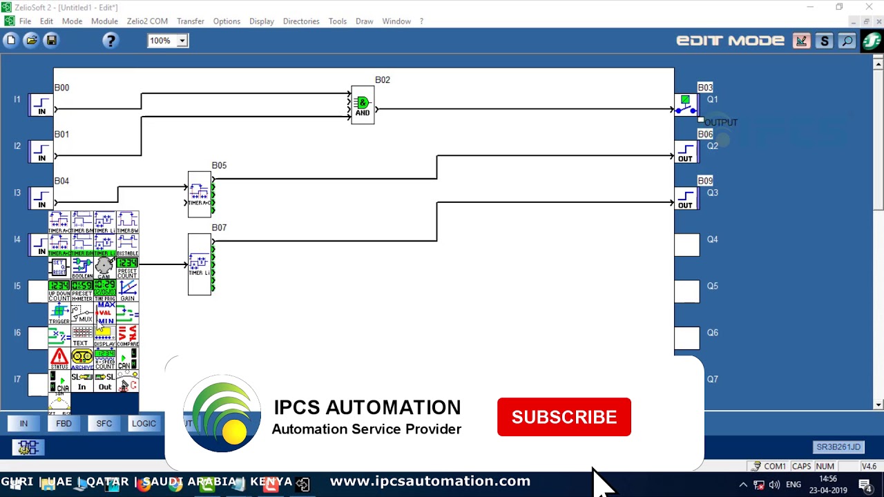 Function Block Diagram using Zelio Soft | IPCS Automation PLC SCADA BMS CCTV Training