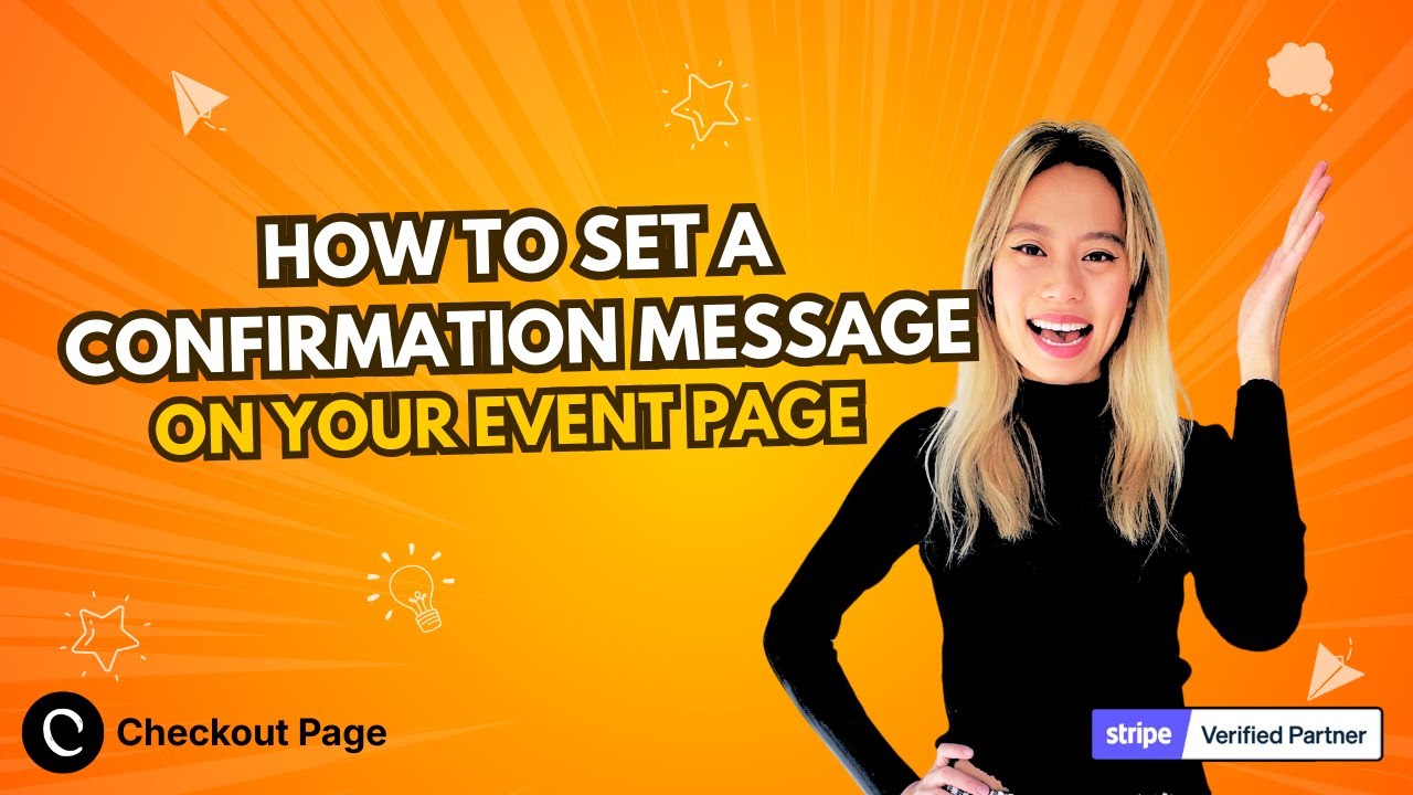 How to set a confirmation message after booking on event pages