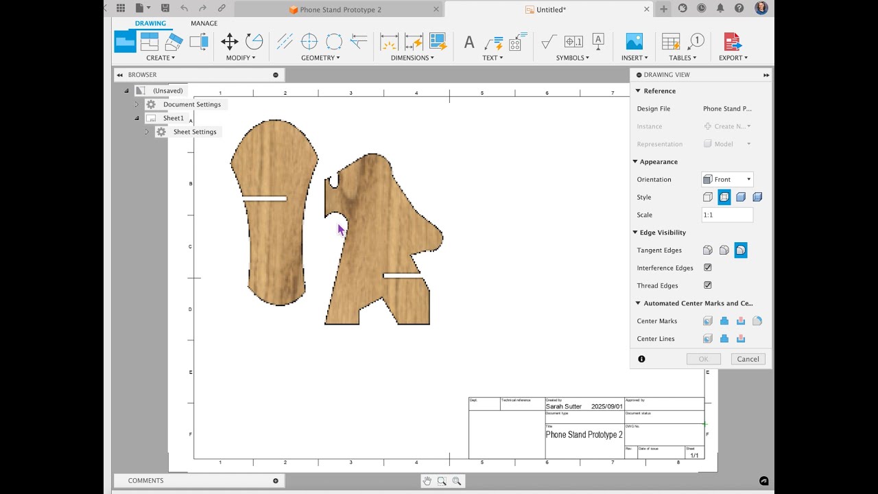 Prototype to PDF Drawing